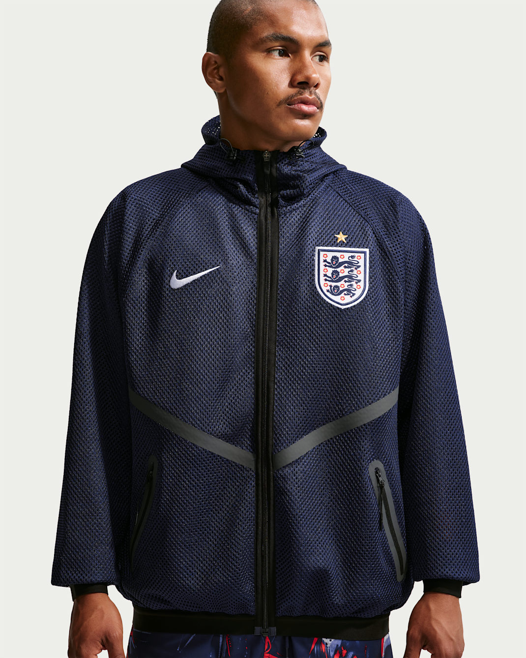 England Men's Nike Dri-FIT Football Anthem Jacket - Obsidian/Black/White