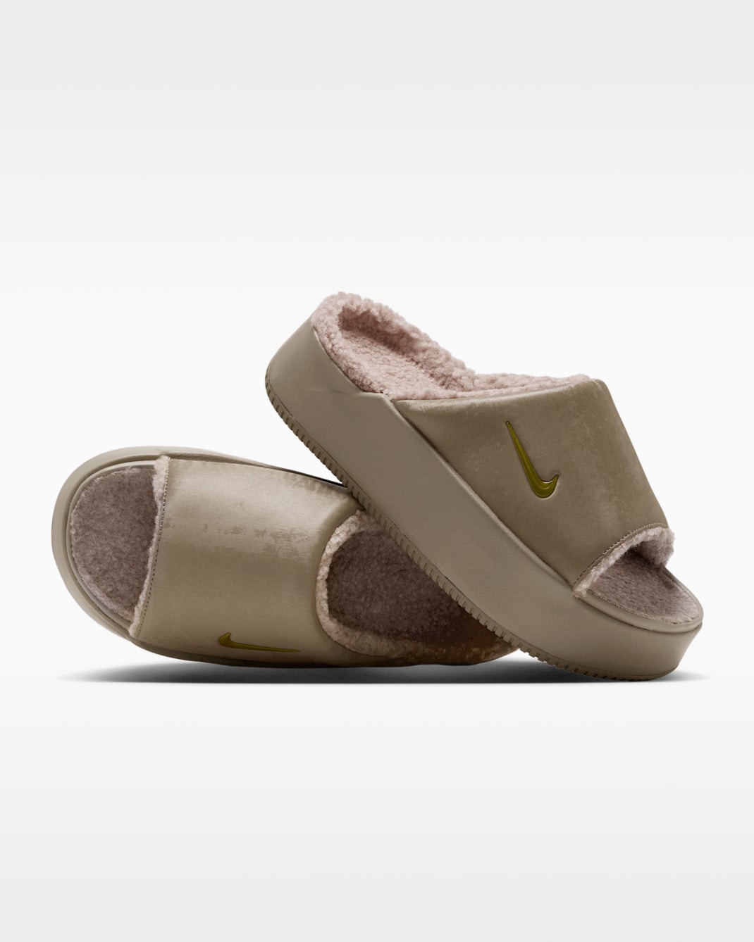 Sandalias para mujer Nike Calm Elevation SE Faux Fur - Beige paracaídas/Beige paracaídas