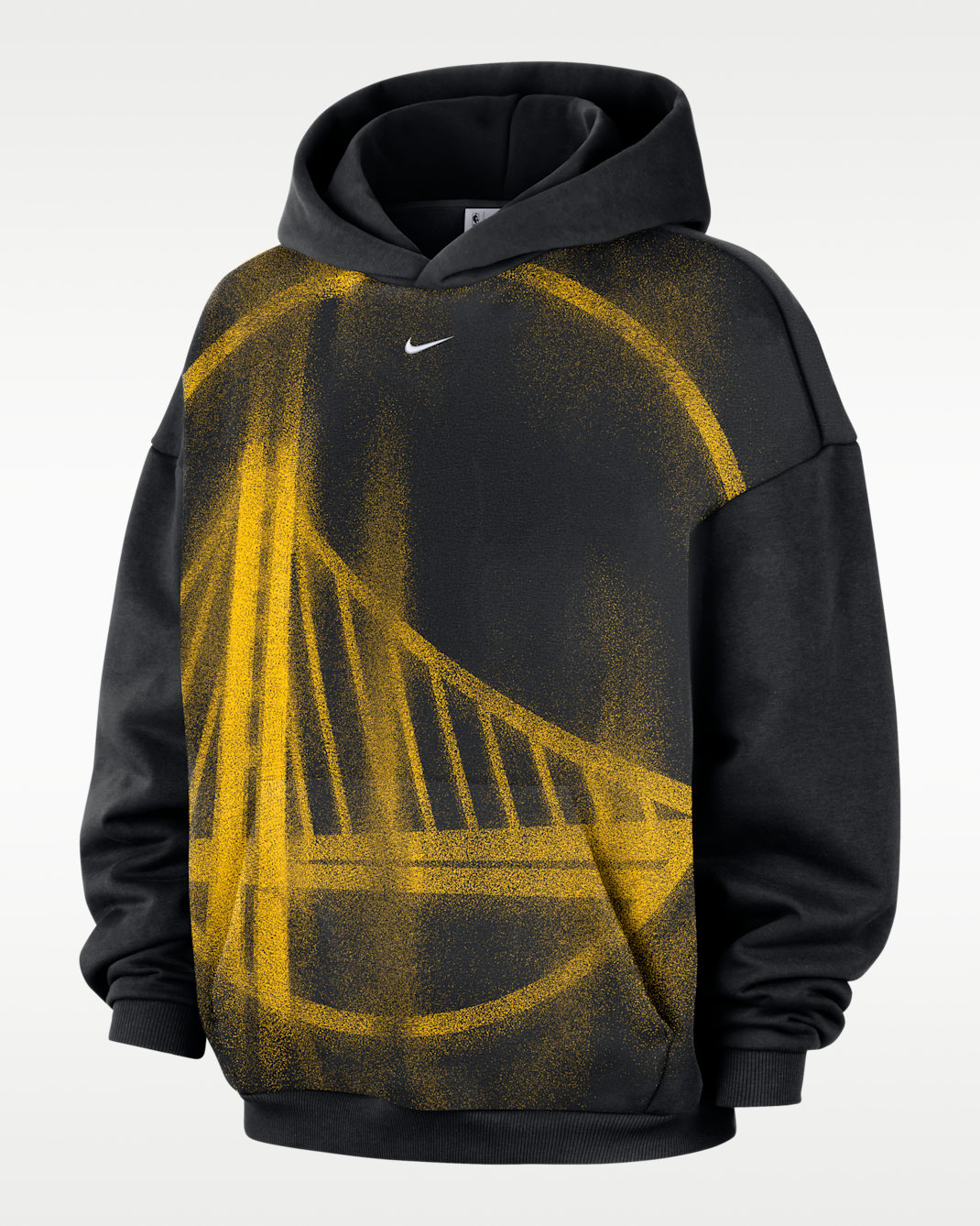 Golden State Warriors Standard Issue Men's Fleece Basketball Hoodie - Black/White