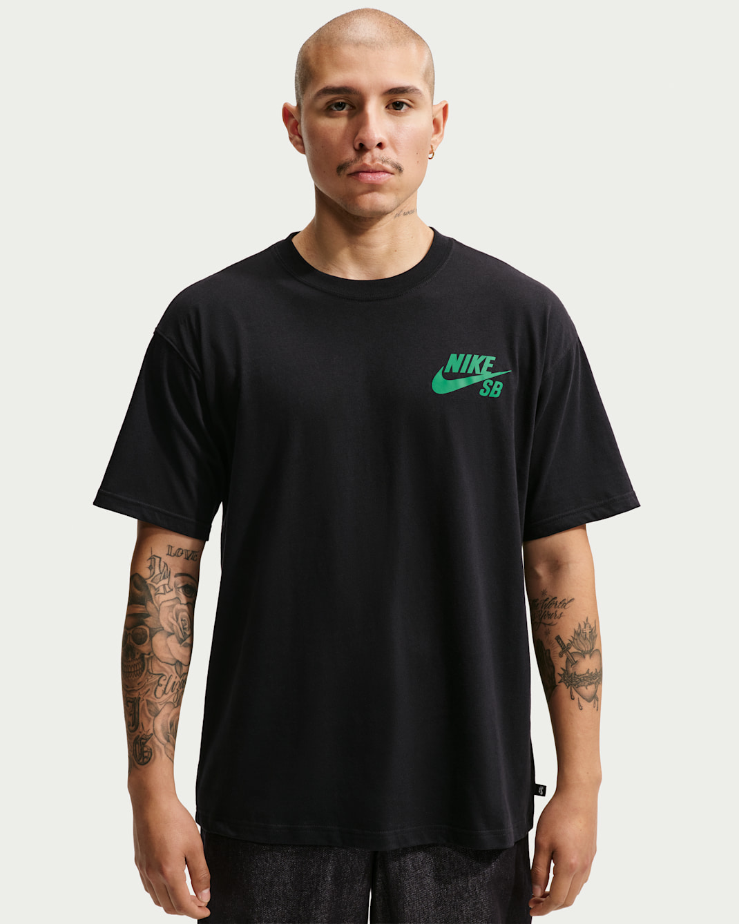 Nike SB Logo Skate T-Shirt - Black/Court Green