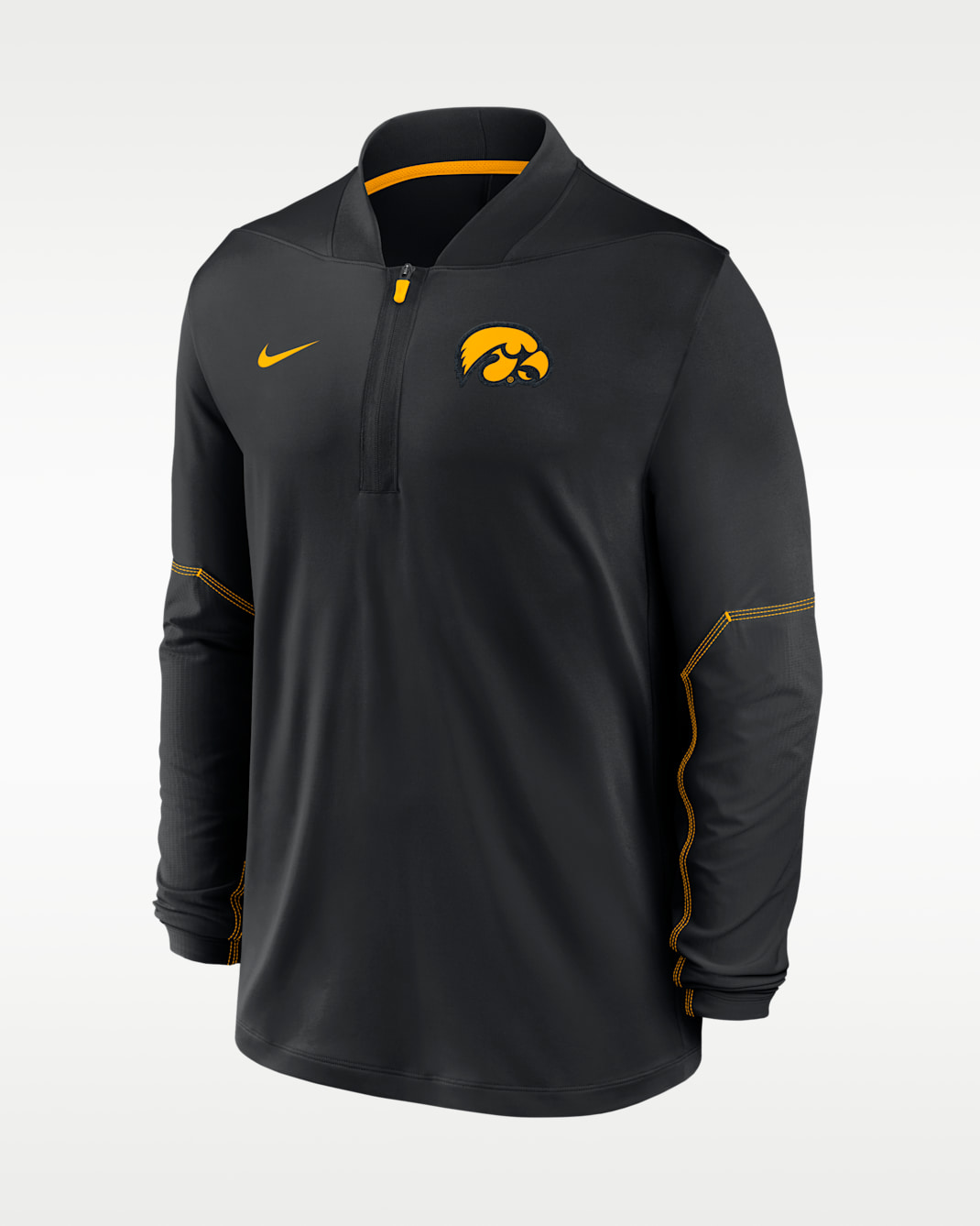 Iowa Sideline Men's Nike Dri-FIT College 1/2-Zip Top - Black/University Gold
