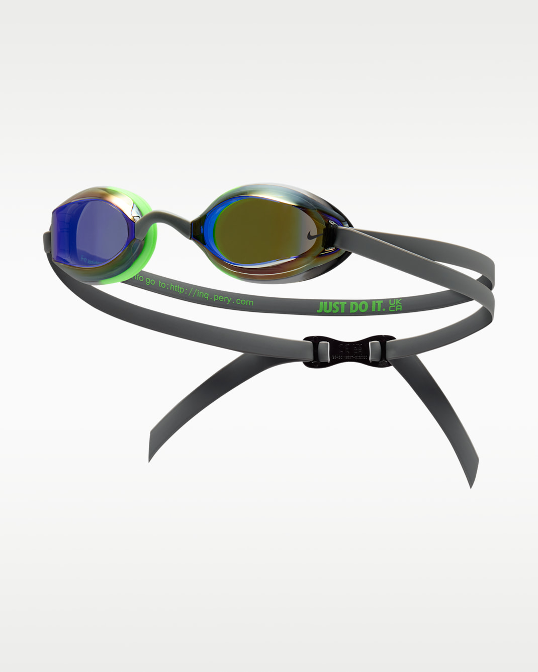 Goggles espejados para niños talla grande Nike Swim Legacy - Verde voltaje/Gris humo claro/Negro/Negro