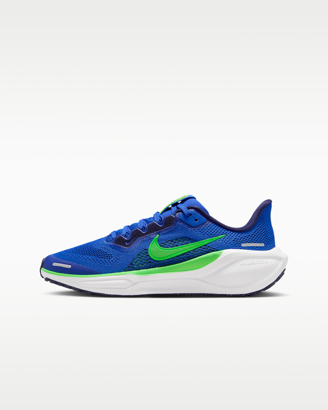 Nike Pegasus 41 Big Kids' Road Running Shoes - Racer Blue/Imperial Purple/White/Green Strike