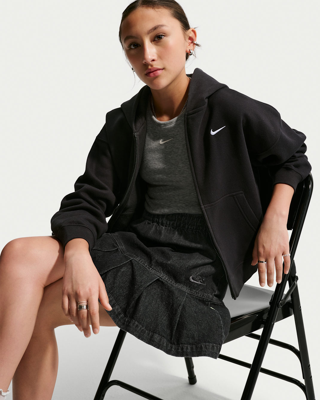 Nike Sportswear Big Kids' (Girls') Denim Pleated Skirt
