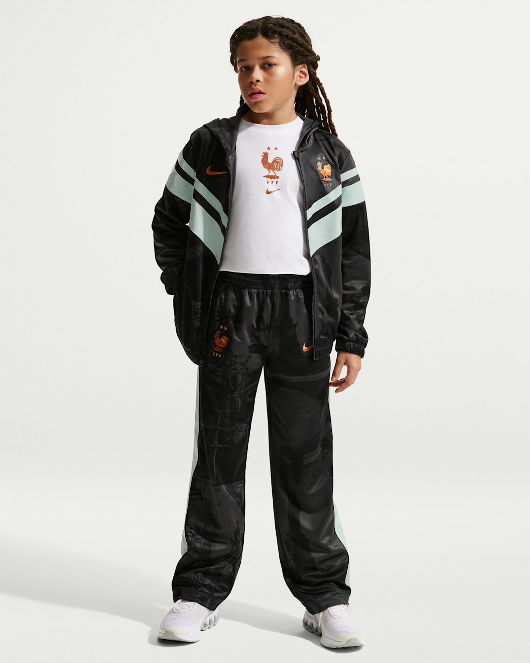 FFF Older Kids' Nike Dri-FIT Football Hooded Tracksuit - Anthracite/Igloo/Metallic Copper