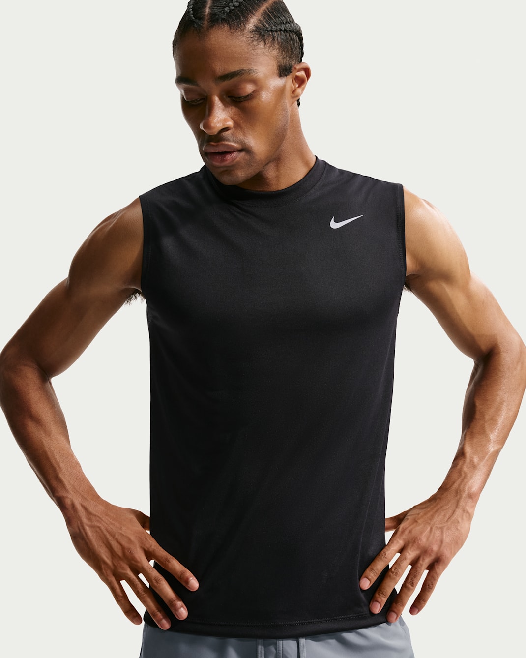 Nike Dri-FIT Legend Men's Sleeveless Fitness T-Shirt - Black/Matte Silver