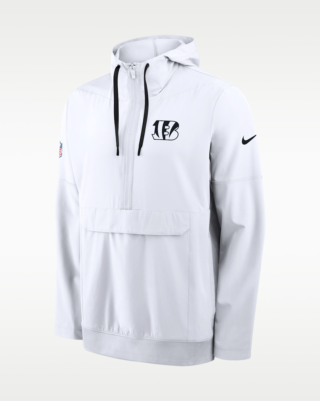 Chamarra con gorro de medio cierre Nike de la NFL para hombre Cincinnati Bengals Alt Anorak - Blanco