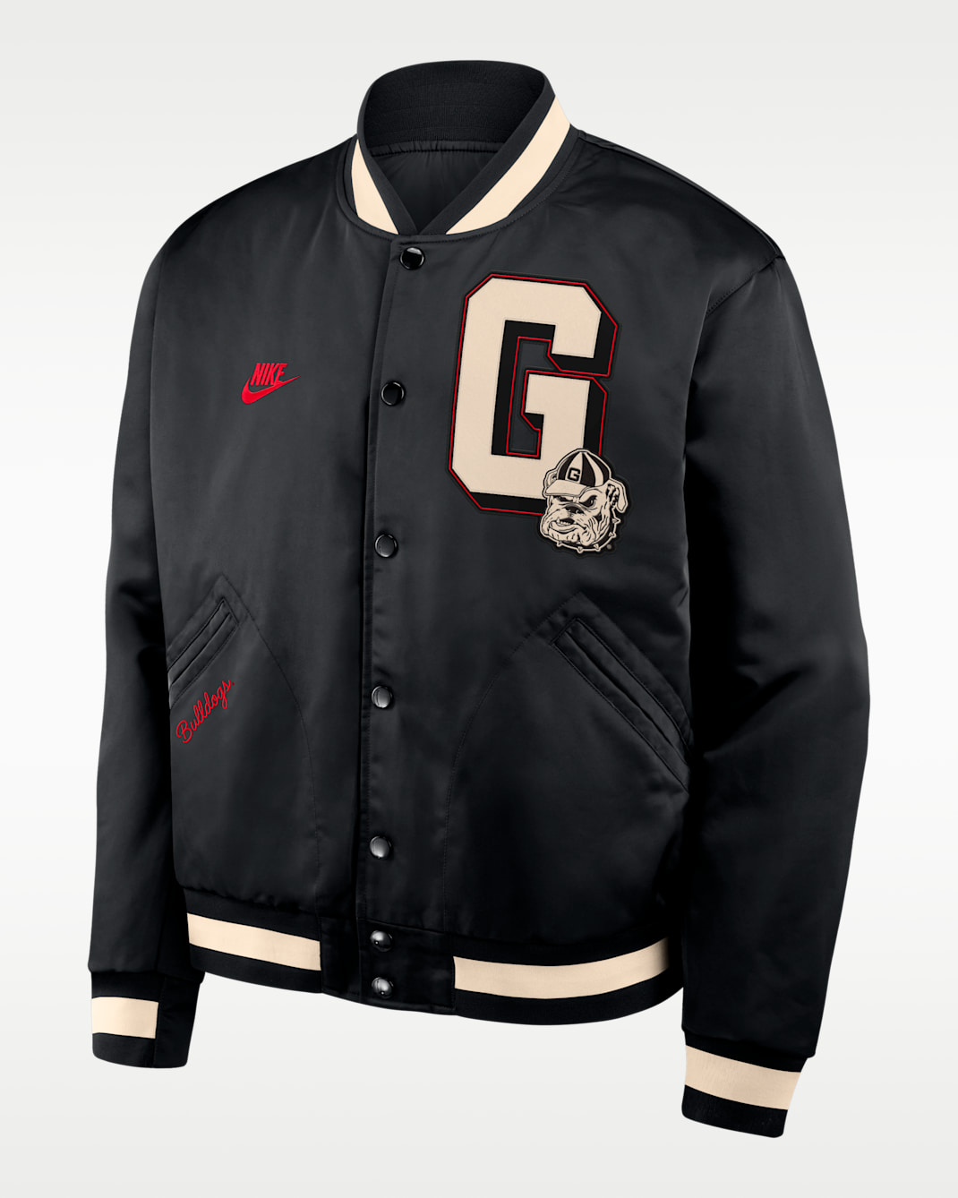 Georgia Legacy Men's Nike College Full-Snap Bomber Jacket - Black