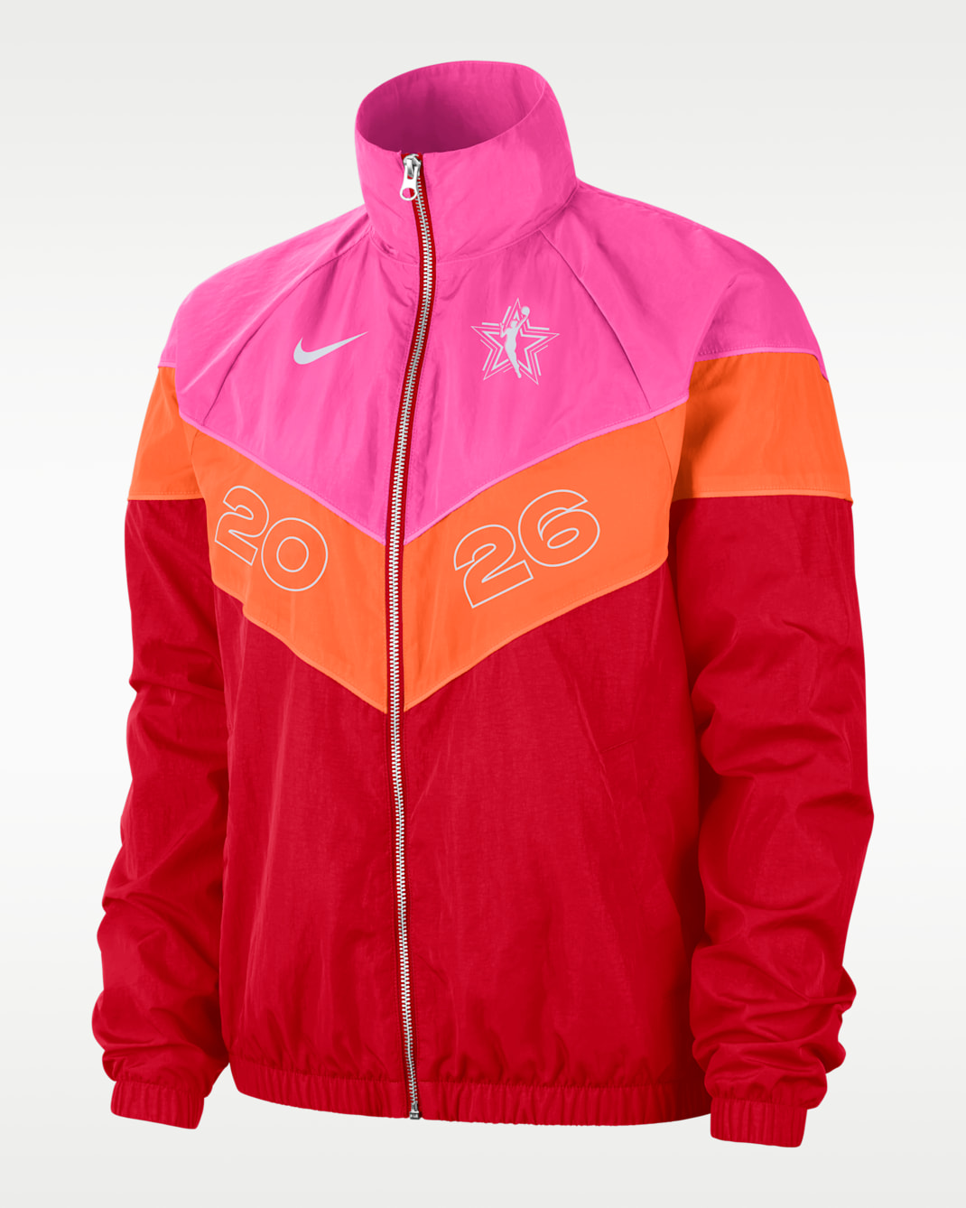 WNBA All-Star Weekend Women's Nike Windrunner Game Jacket - University Red/Laser Fuchsia/Brilliant Orange/White