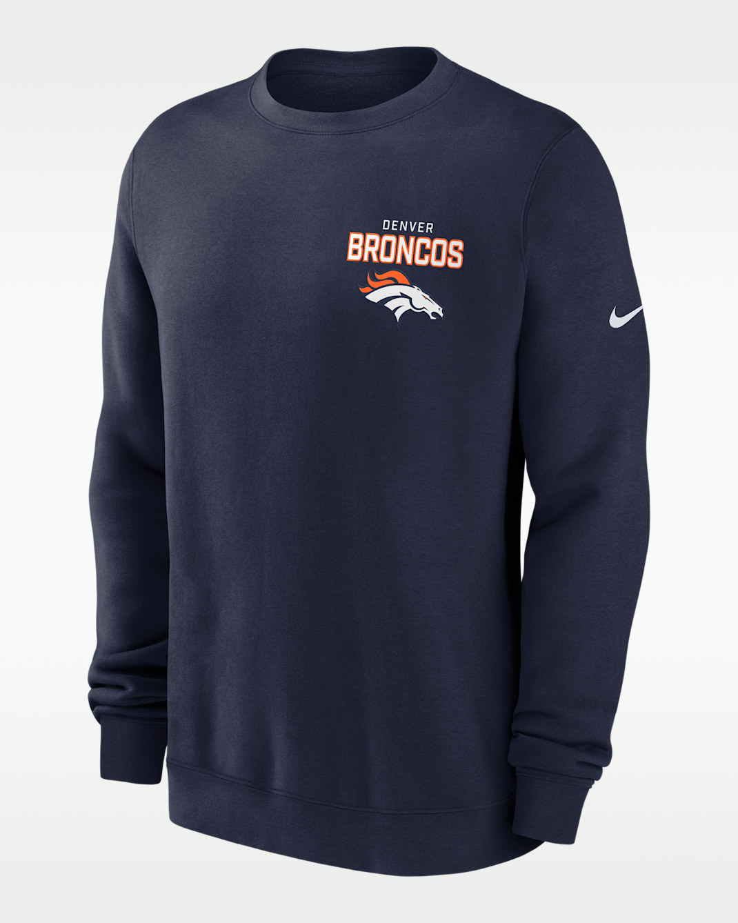 Denver Broncos Draw Block Club Men's Nike NFL Pullover Crew - Navy