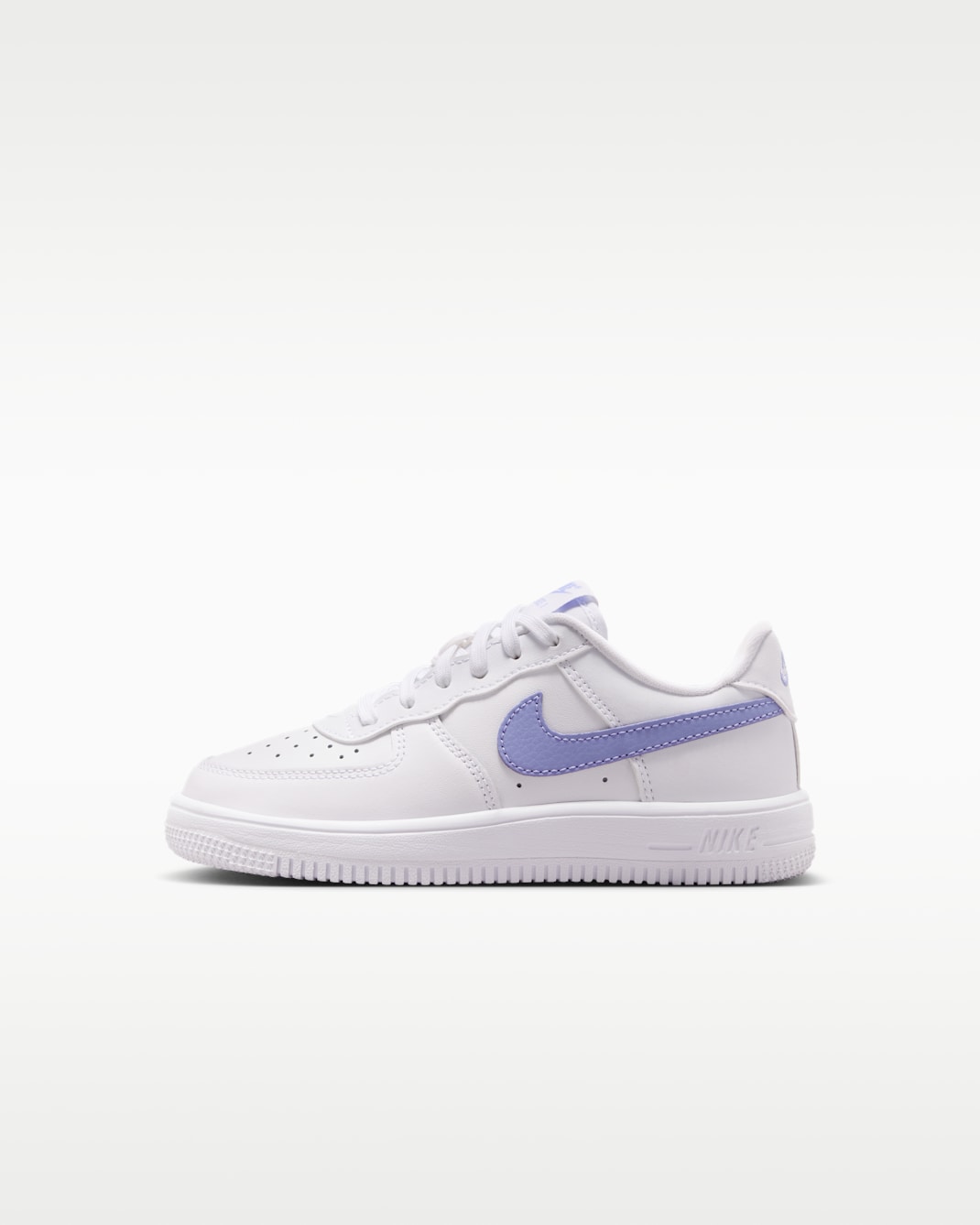 Nike Force 1 Low Younger Kids' Shoes - White/White/Light Thistle
