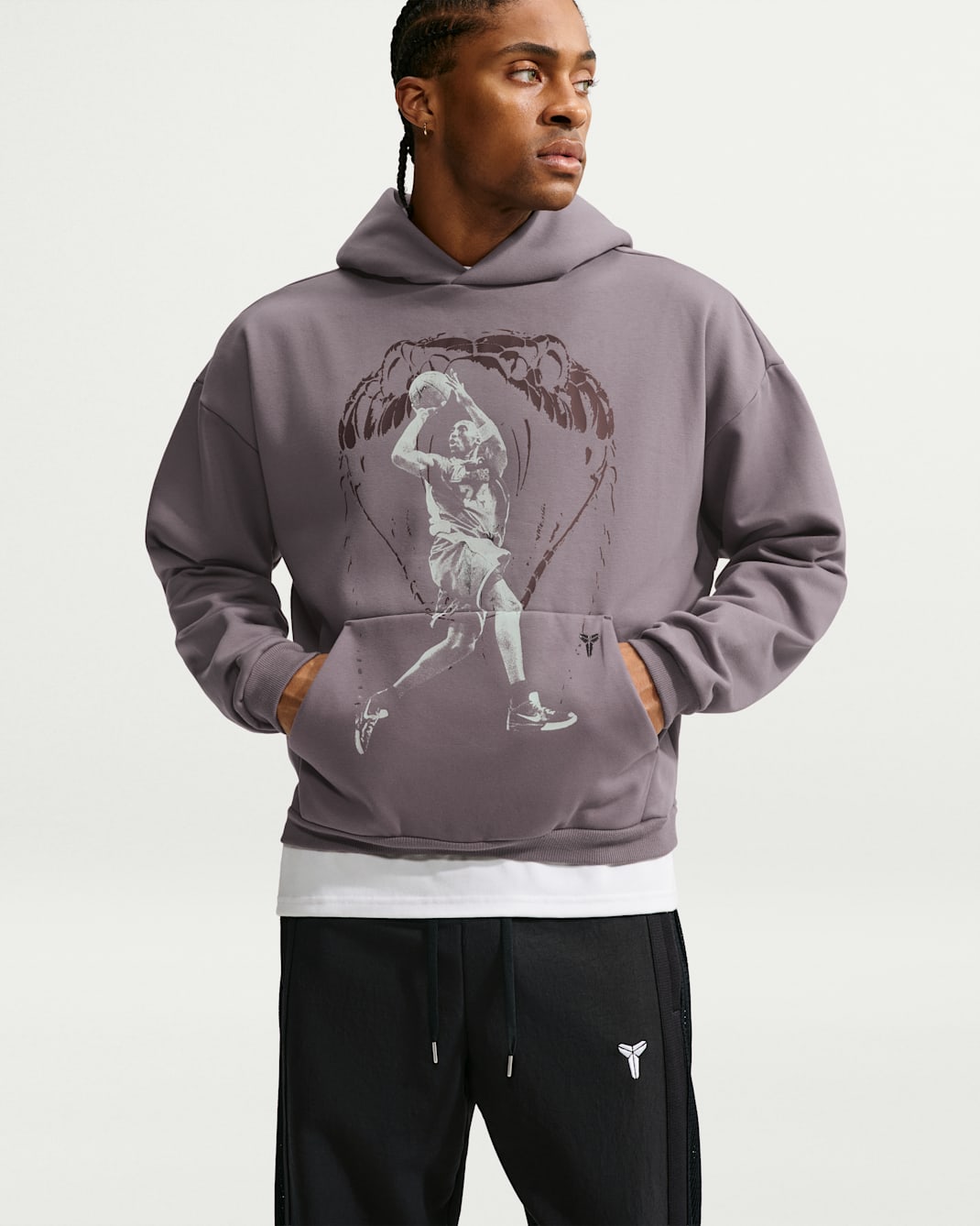 Kobe Nike Standard Issue Men's Nike Therma-FIT Basketball Hoodie - Violet Ore
