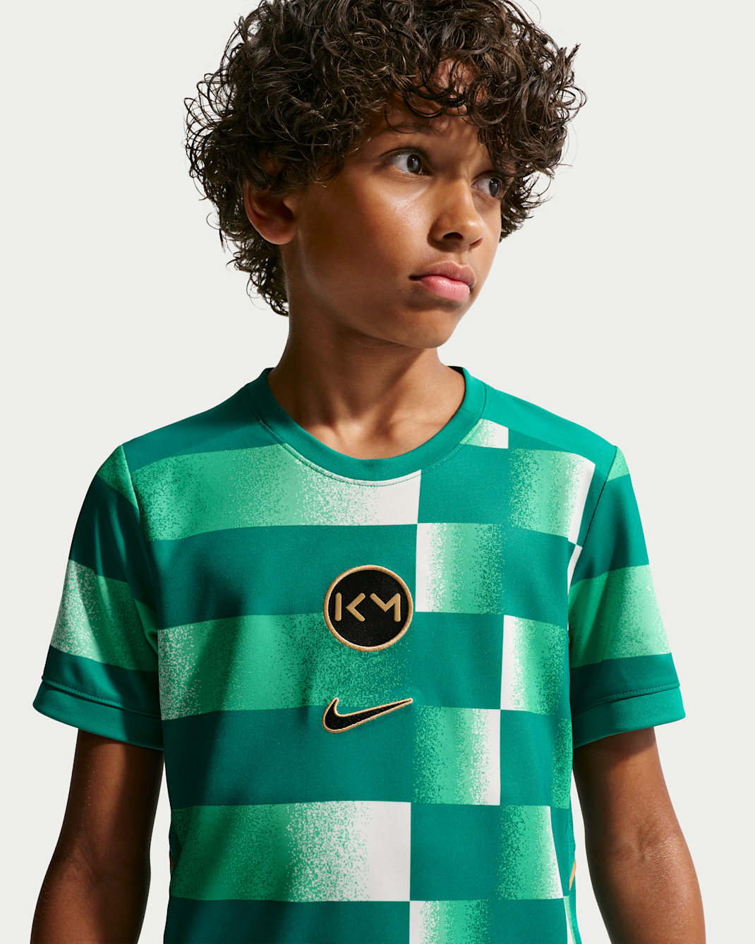Kylian Mbappé Academy Big Kids' Dri-FIT Short-Sleeve Soccer Top