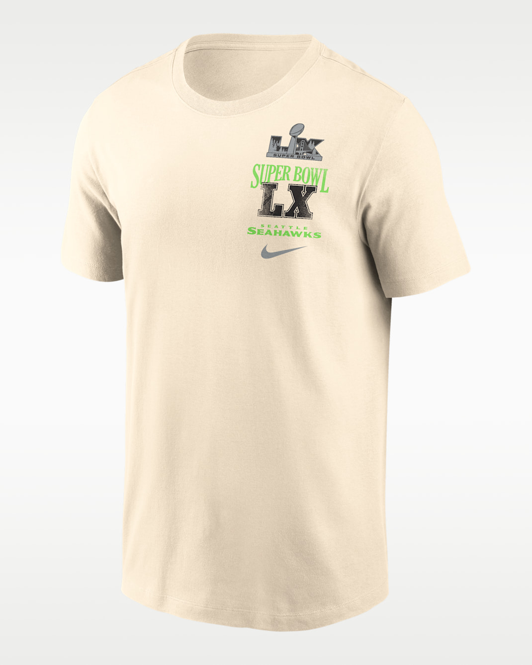 Playera Nike de la NFL para hombre Seattle Seahawks Super Bowl LX Champions Long Ball - Natural