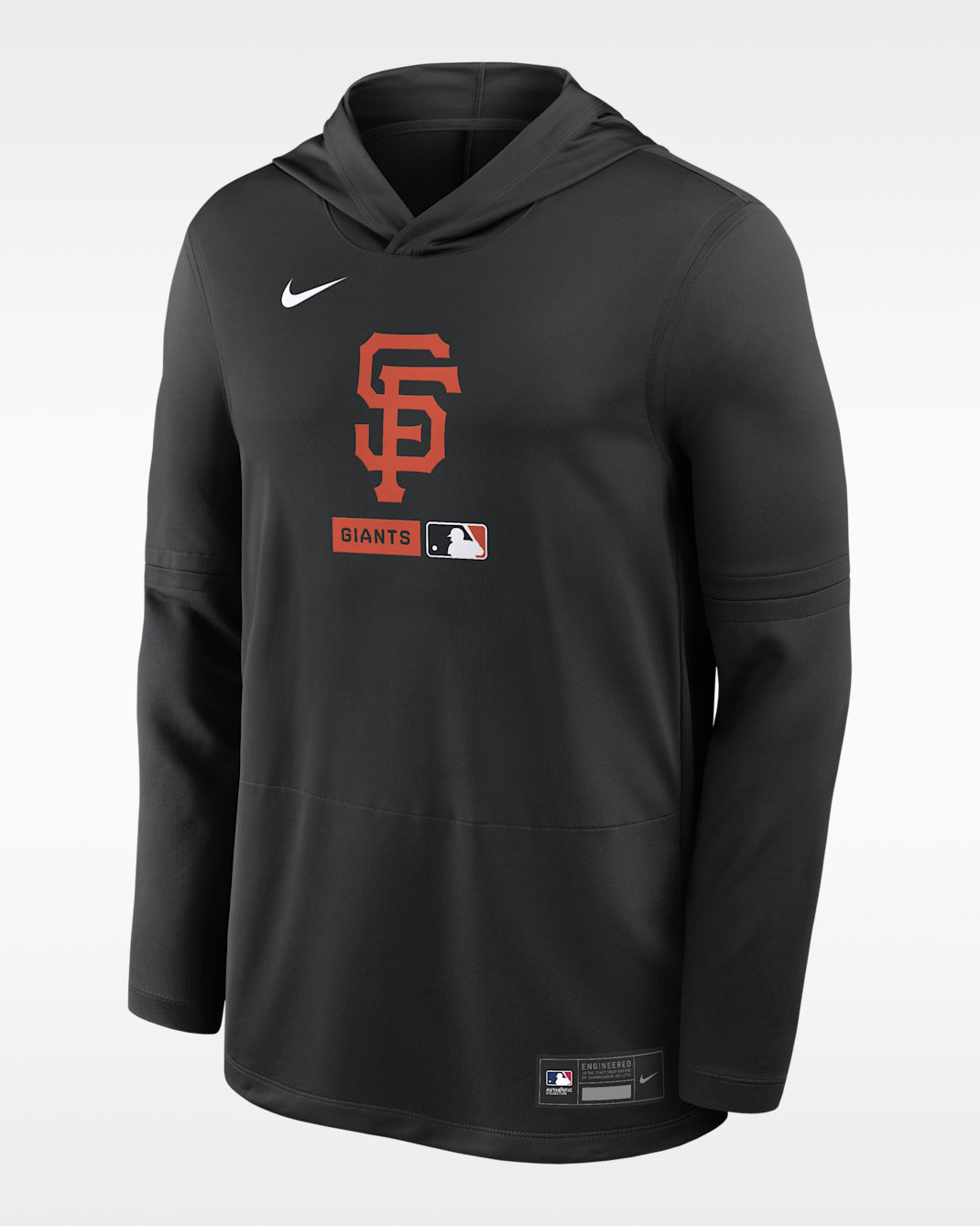San Francisco Giants Authentic Collection Men's Nike Dri-FIT MLB Long-Sleeve Hooded Top - Black