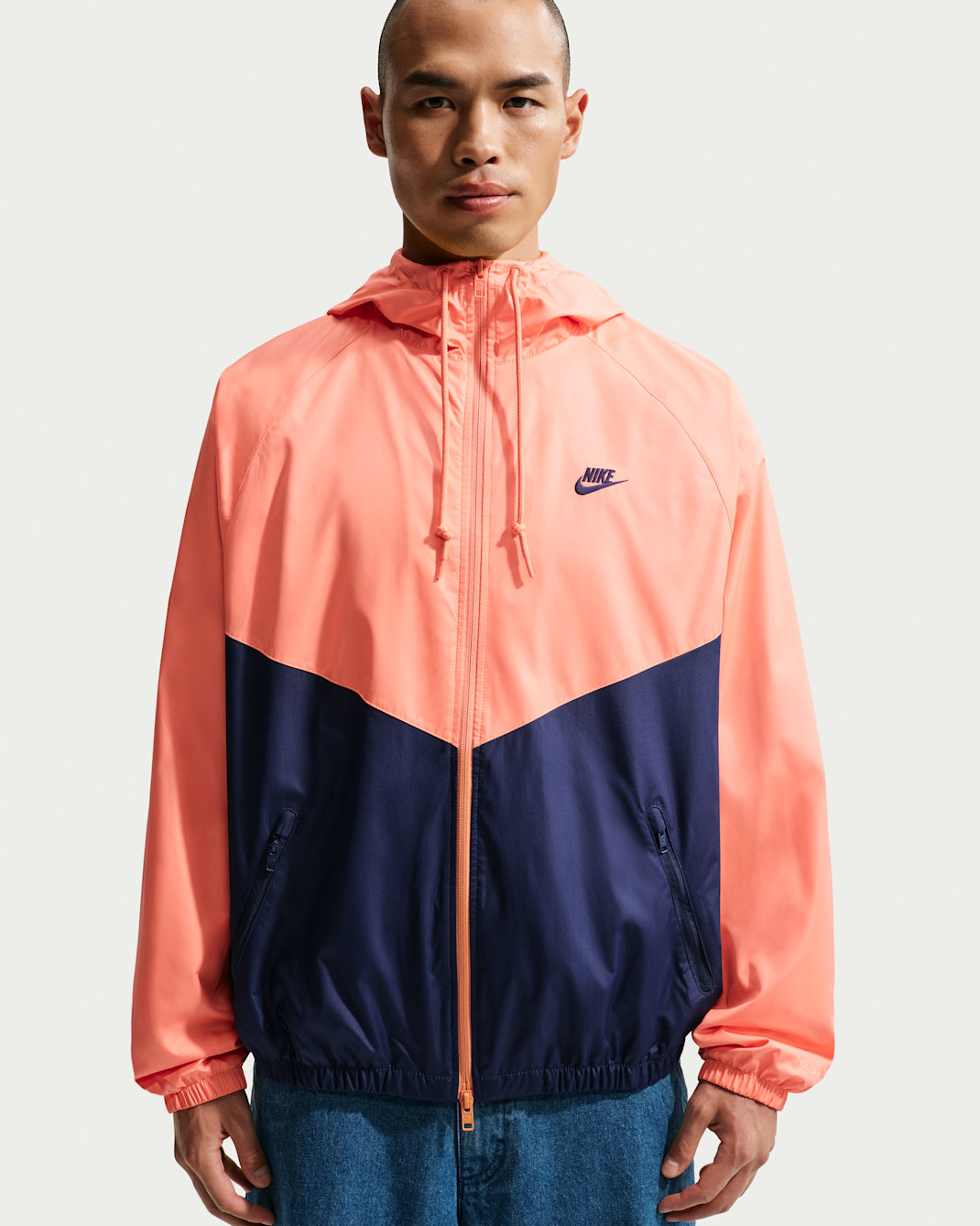 Nike Windrunner Men's Lined Jacket - Orange Frost/Midnight Navy/Midnight Navy