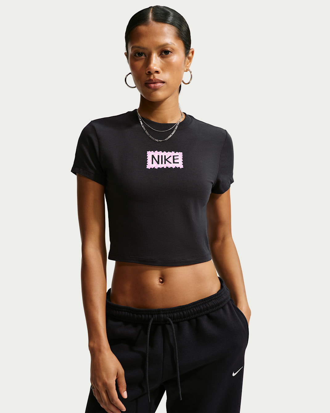 Crop top slim Nike Sportswear Chill Knit pour femme - Noir