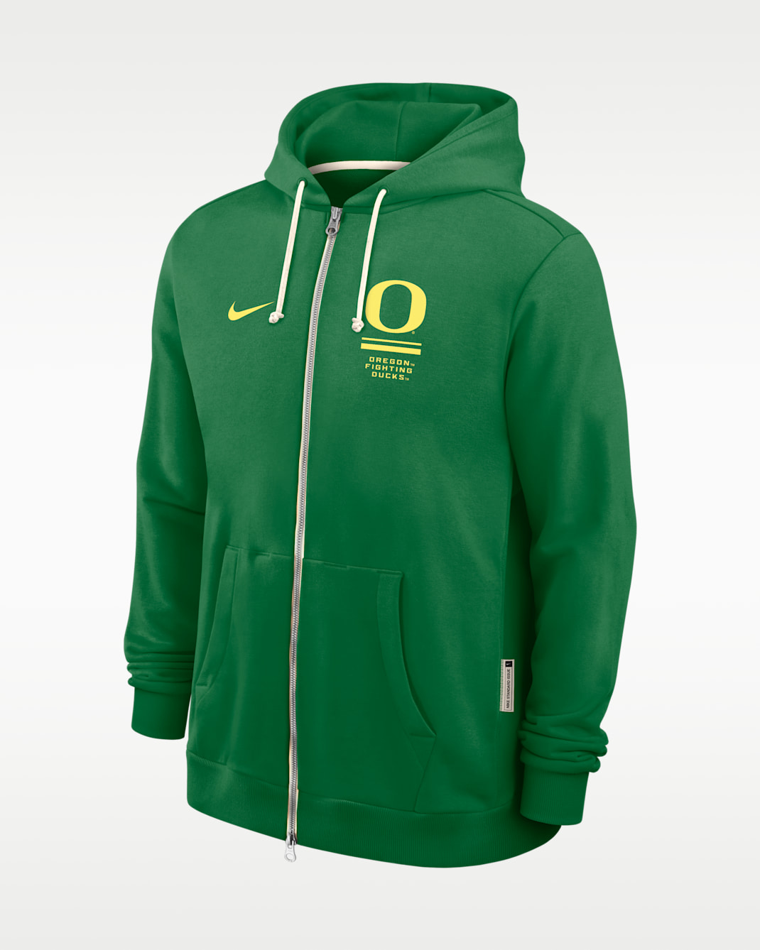 Sudadera con gorro universitaria Nike Dri-FIT de cierre completo para hombre Oregon Sideline Standard Issue - Verde manzana