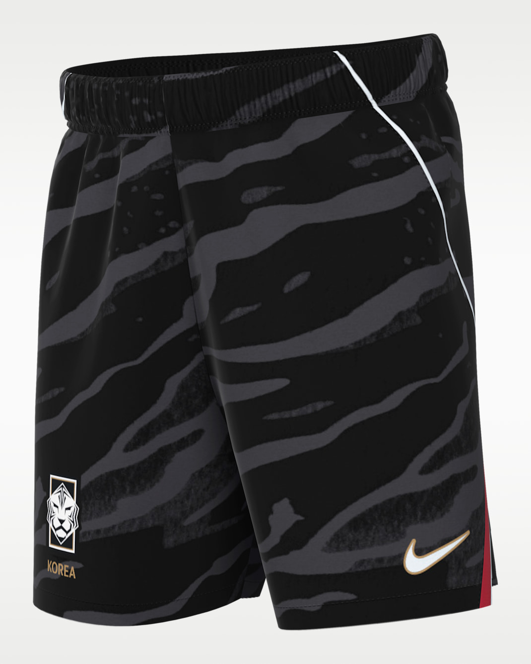 Korea 2026 Stadium Home Big Kids' Nike Dri-FIT Soccer Replica Shorts - Black/Global Red/White/Club Gold