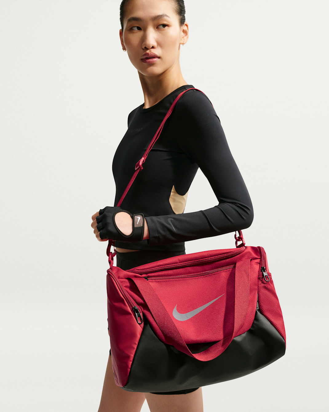Nike Brasilia Training Duffel Bag (Extra Small, 24L) - Tough Red/Black/Reflect Silver