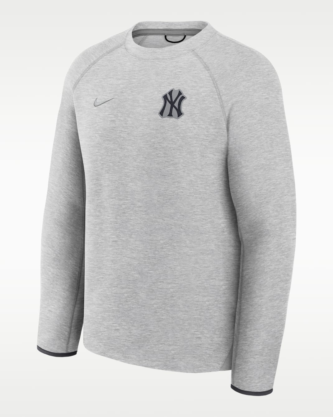 Sudadera de cuello redondo sin cierre Nike de la MLB para hombre New York Yankees Tech Fleece - Gris oscuro jaspeado