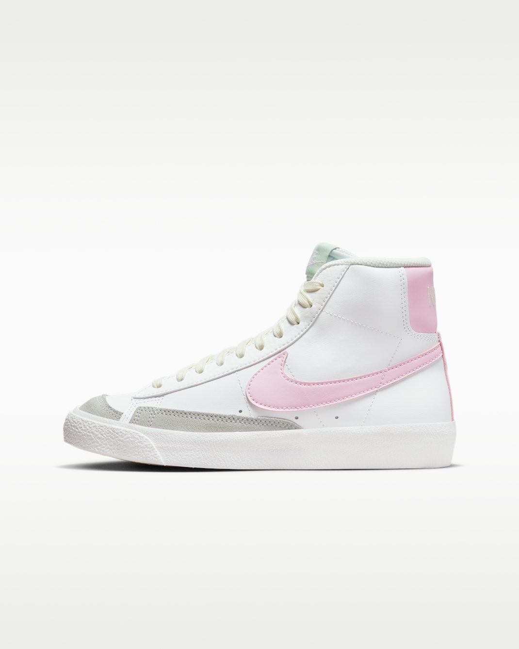 Tenis para niños grandes Nike Blazer Mid '77 - Blanco cumbre/Leche de coco/Pulpa dulce/Espuma rosa