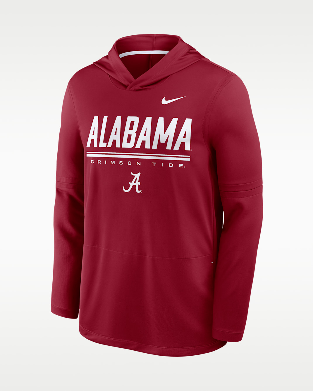 Playera de manga larga universitaria Nike Dri-FIT con gorro para hombre Alabama Sideline - Carmesí team/Blanco