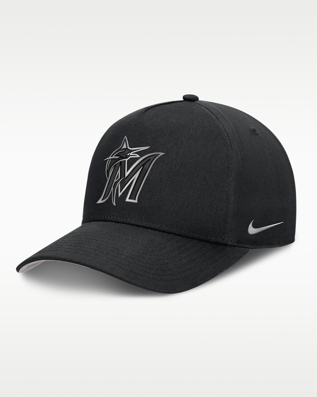 Miami Marlins Rise Men's Nike Dri-FIT MLB A-Frame Trucker Adjustable Hat - Black