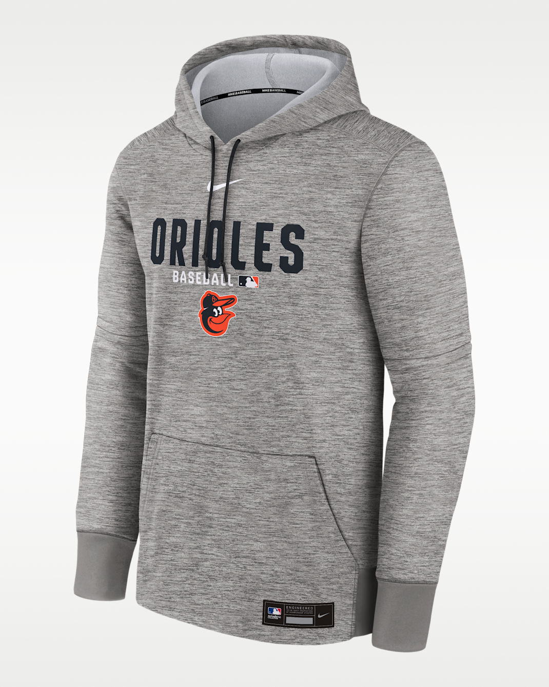 Baltimore Orioles Authentic Collection Men's Nike Therma MLB Pullover Hoodie - Grey