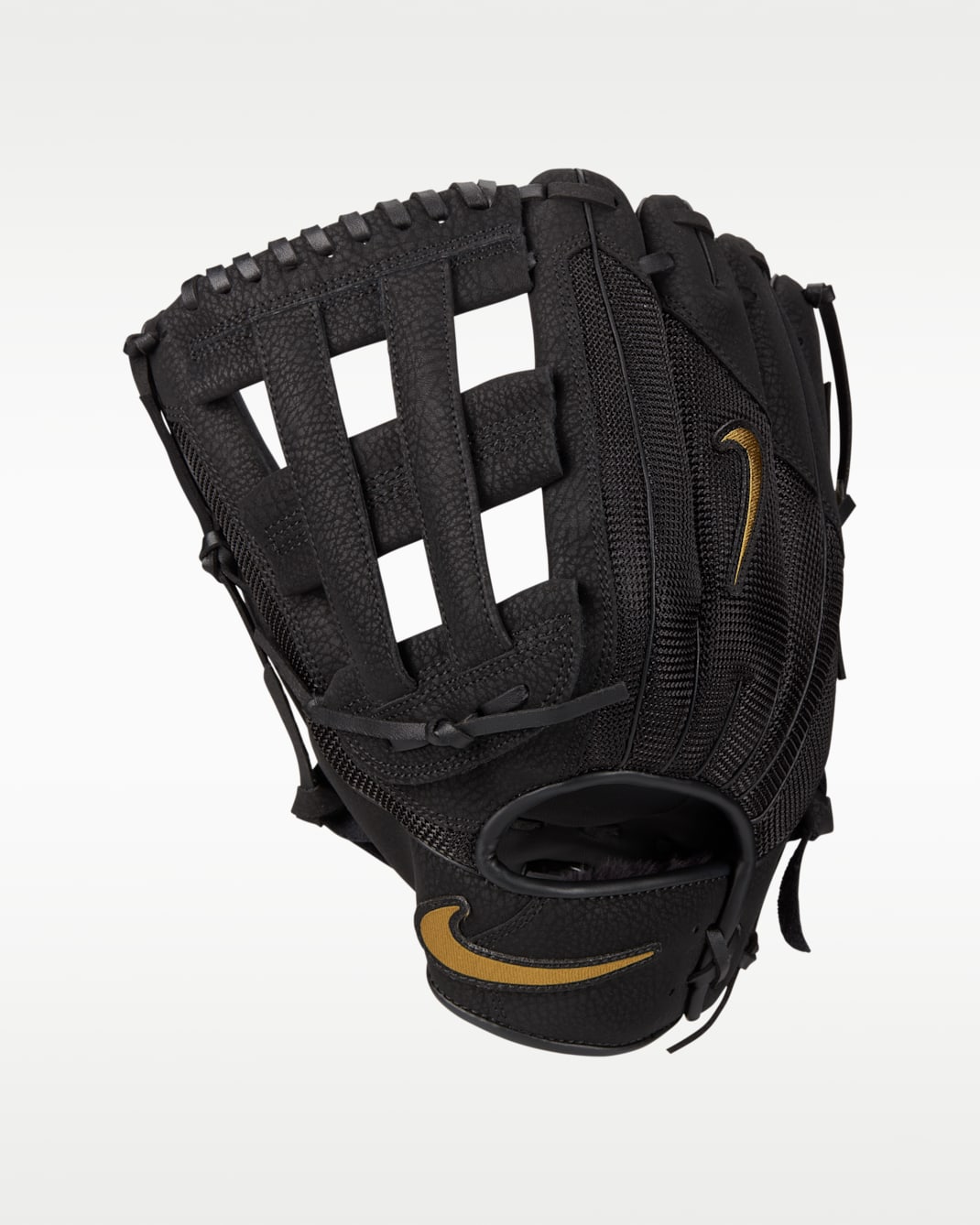Nike Force Edge Left-Handed Throw H-Web Fielding Mitt - Black
