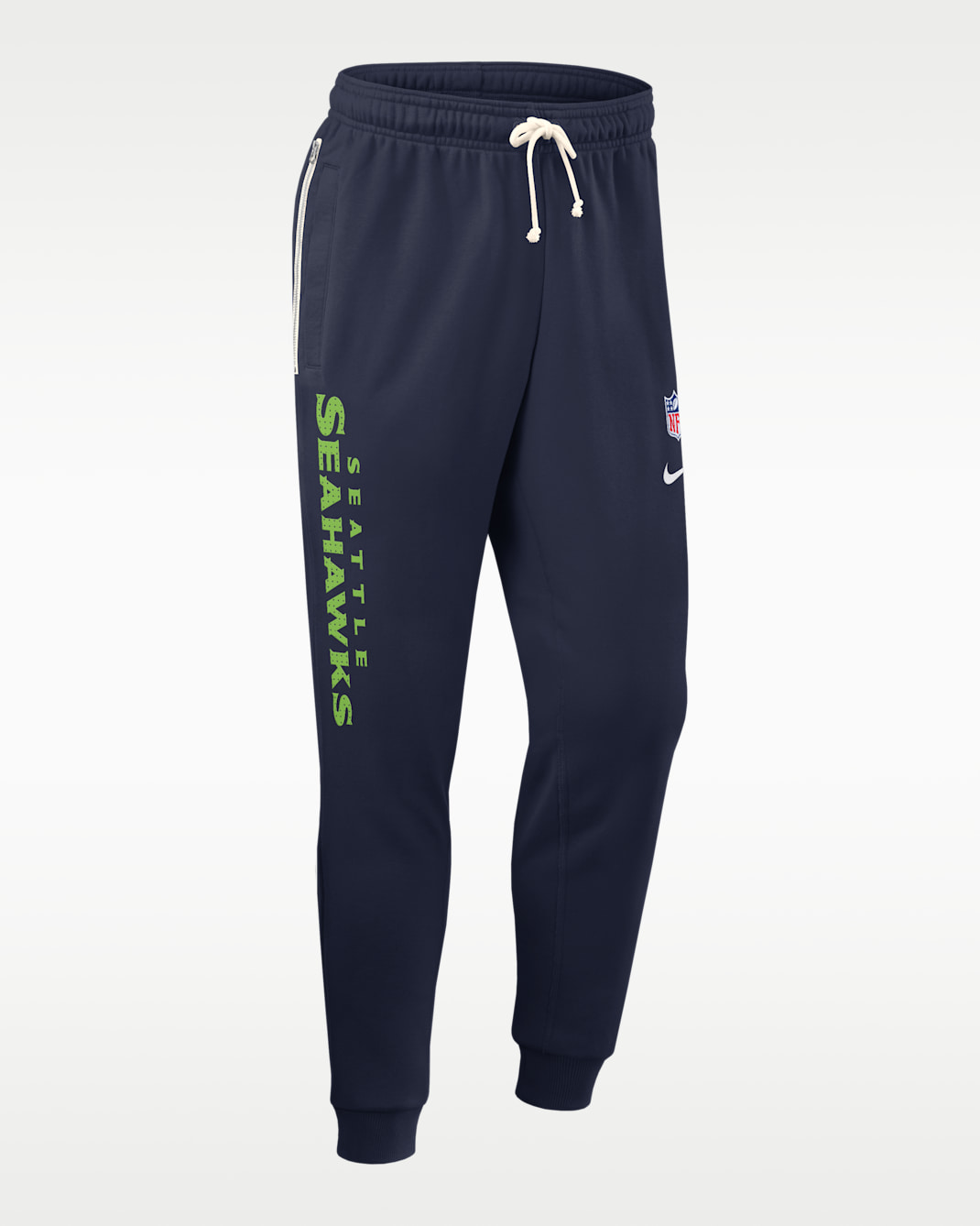 Pants Nike Dri-FIT de la NFL de pierna entallada para hombre Seattle Seahawks Ground Game Sideline - Azul marino