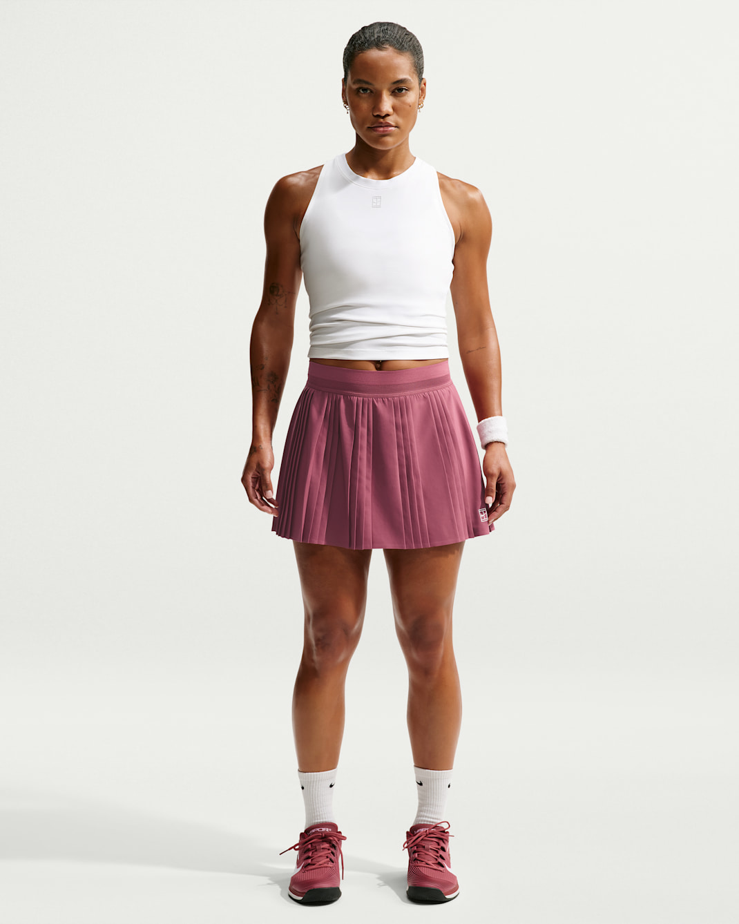 NikeCourt Advantage Women's Dri-FIT Pleated Tennis Skirt - Pink Smoke/White