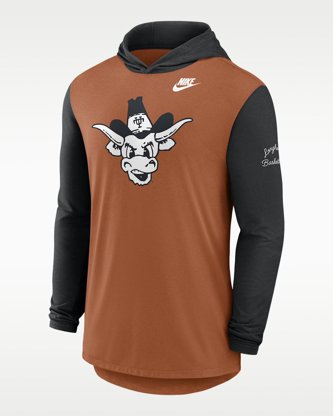 Texas Campus Legacy Men's Nike Dri-FIT College Long-Sleeve Hooded T-Shirt - Burnt Orange