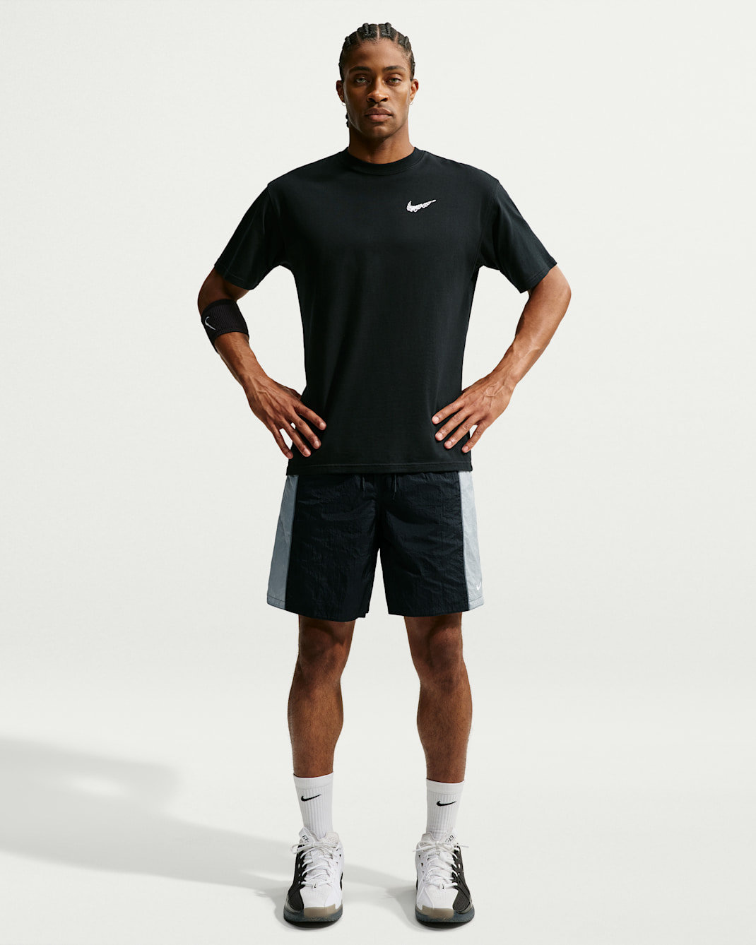 Short de basket Dri-FIT Nike 20 cm pour homme - Noir/Light Smoke Grey/Smoke Grey/Blanc