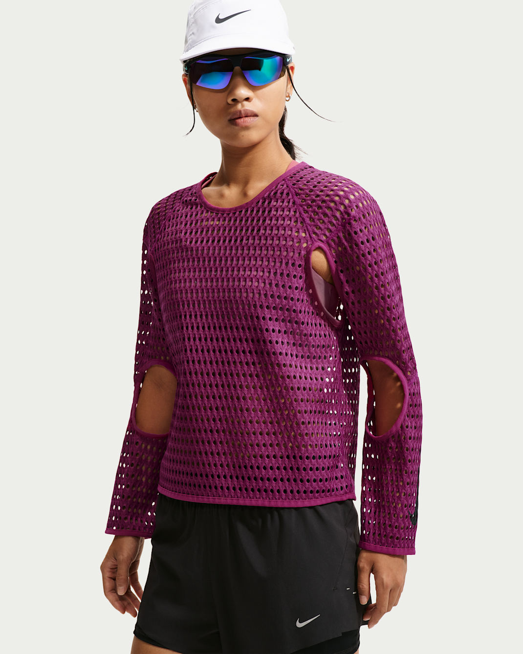 Nike Radical AirFlow 女款 Aero-FIT 長袖跑步上衣 - True Berry/黑色
