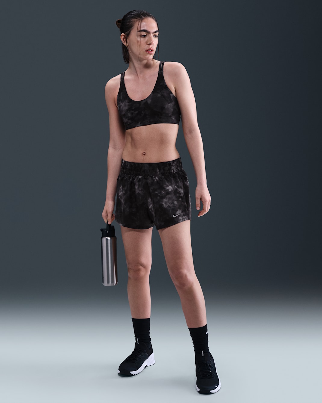 Nike One Women's Dri-FIT Brief-Lined Shorts - Black/Reflective Silver