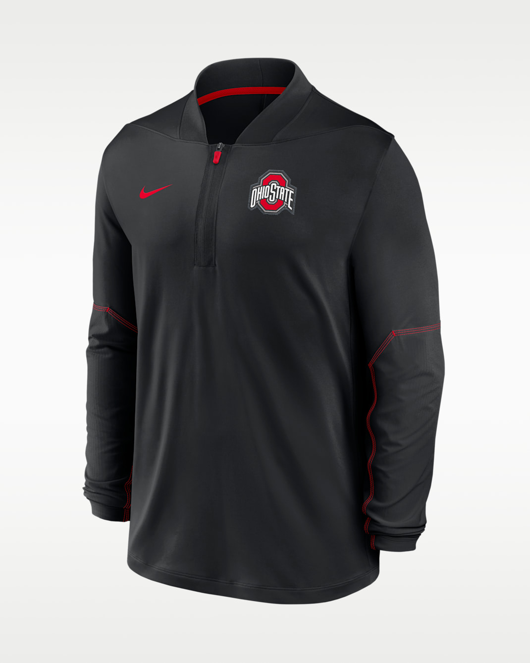 Sudadera universitaria Nike Dri-FIT de medio cierre para hombre Ohio State Sideline - Negro/Rojo universitario