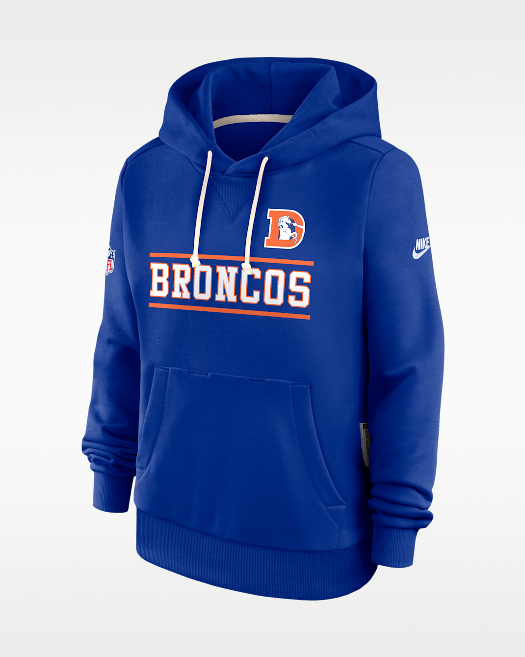 Sudadera con gorro sin cierre Nike Dri-FIT de la NFL para mujer Denver Broncos Sideline Standard Issue Alt - Royal