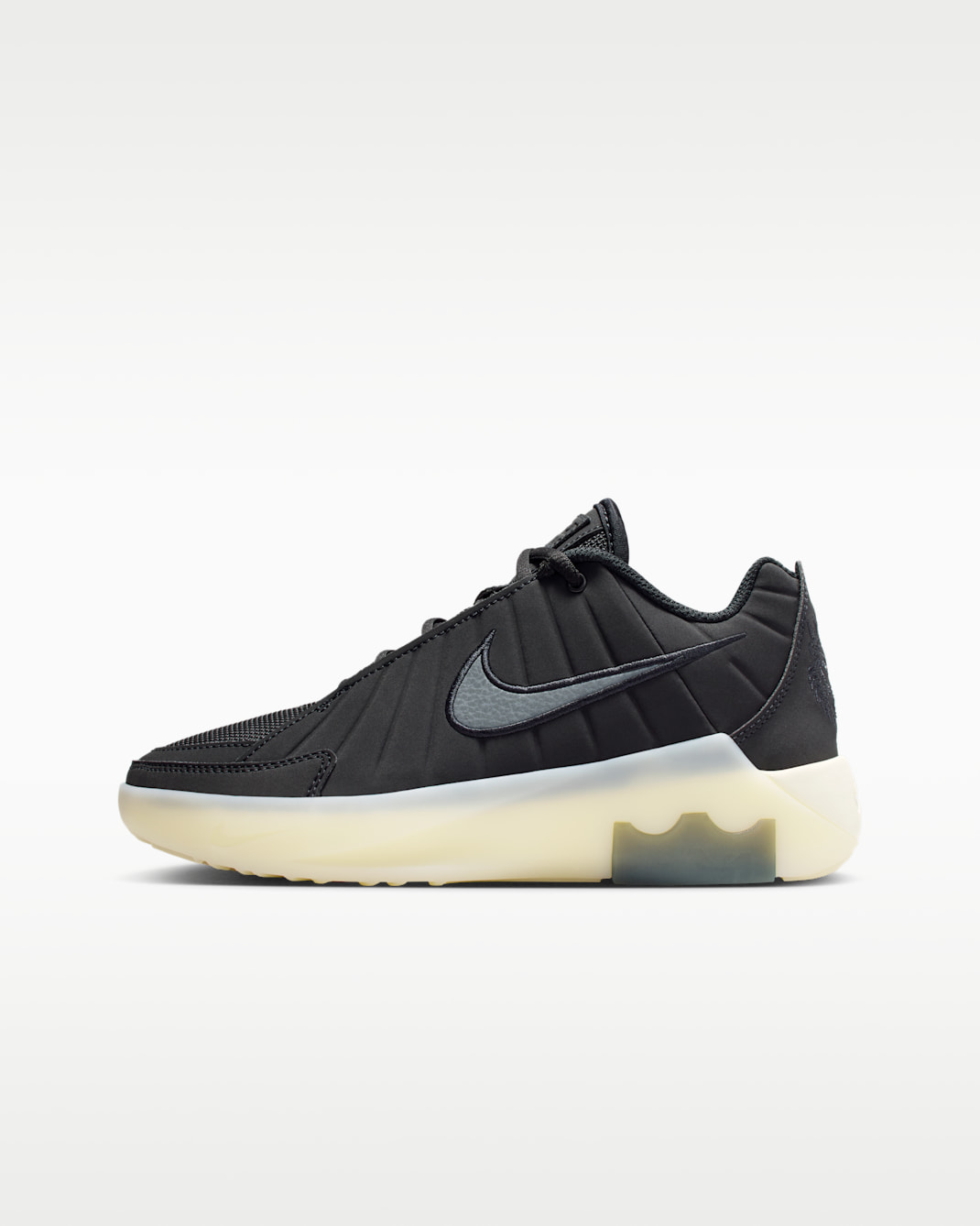 Tenis de básquetbol para niños grandes LeBron Witness 9 - Negro/Leche de coco/Gris hierro