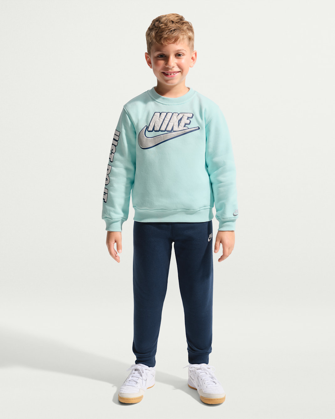 Nike Sportswear Little Kids' Frosted Futura 2-Piece Crew Set - Midnight Navy