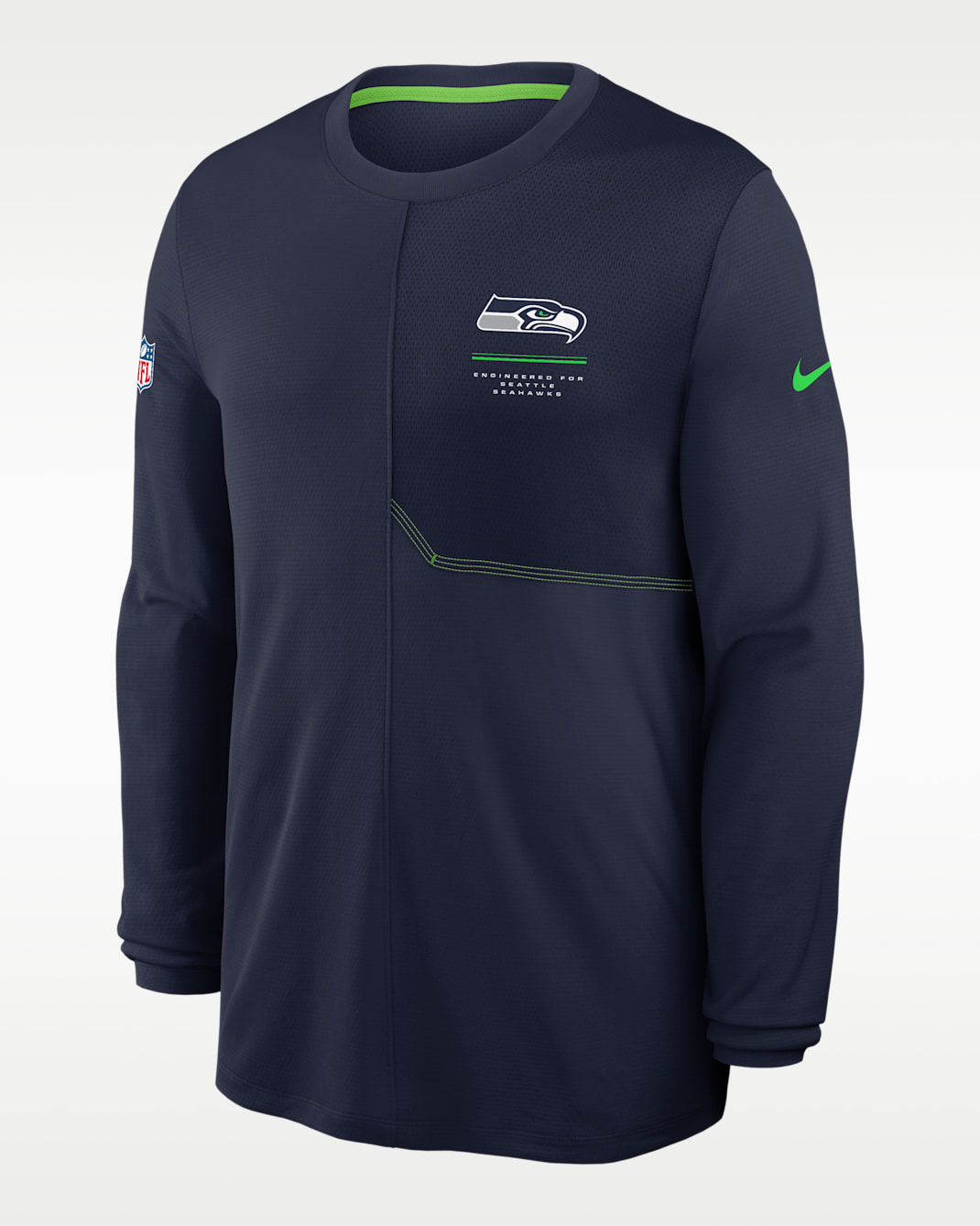 Seattle Seahawks Sideline Coach Men's Nike Dri-FIT NFL Long-Sleeve Top - Navy