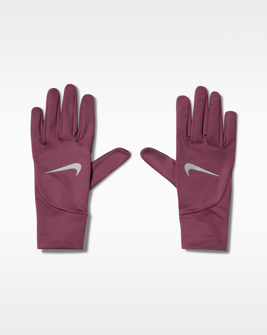 Guantes de correr Therma-FIT ligeros para mujer Nike Pacer - Rosa humo/Plata