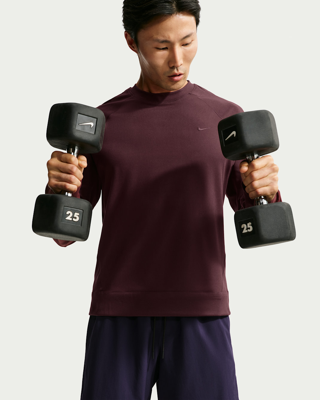 Nike Primary NanoKnit Men's Dri-FIT UV Protection Long-Sleeve Performance Top - Burgundy Crush/Burgundy Crush