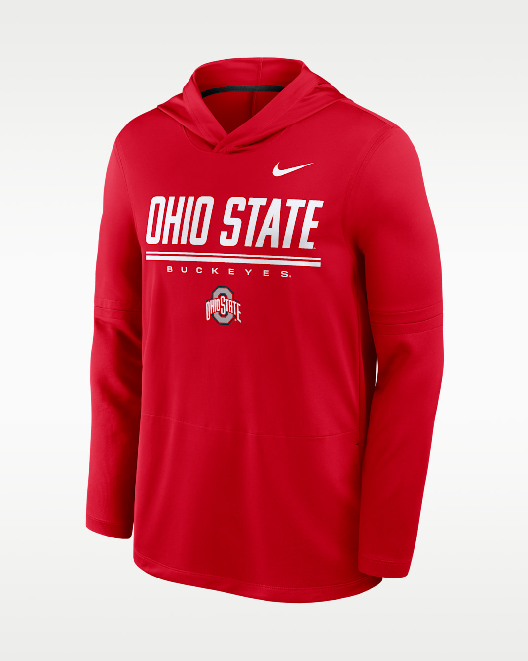 Ohio State Sideline Men's Nike Dri-FIT College Long-Sleeve Hooded Top - University Red/Black