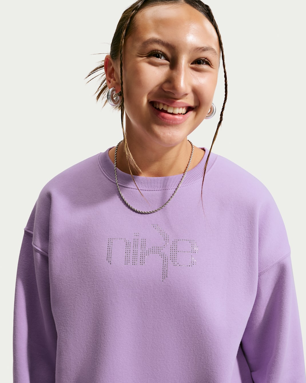 Nike Studio Fleece Big Kids' (Girls') Oversized Crew-Neck Sweatshirt
