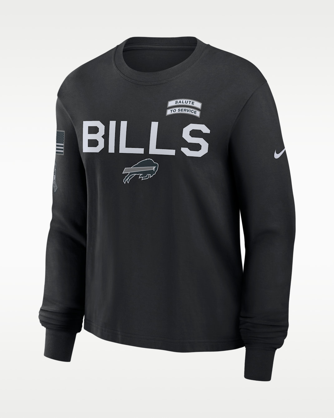Buffalo Bills Salute to Service Sideline Women's Nike Dri-FIT NFL Long-Sleeve T-Shirt - Black