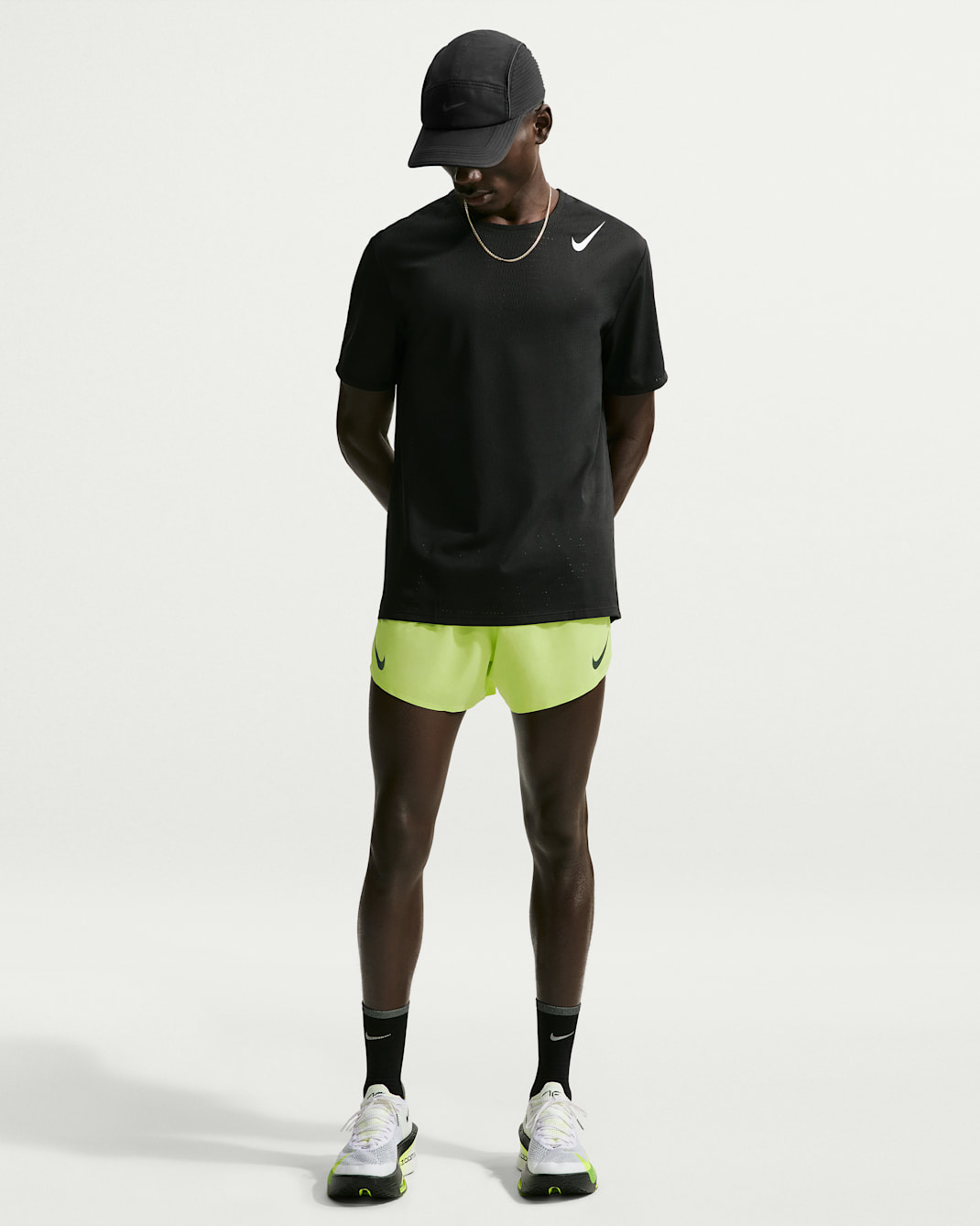 Nike AeroSwift Men's Dri-FIT ADV 10cm (approx.) Brief-Lined Running Shorts - Light Lemon Twist/Black/Black