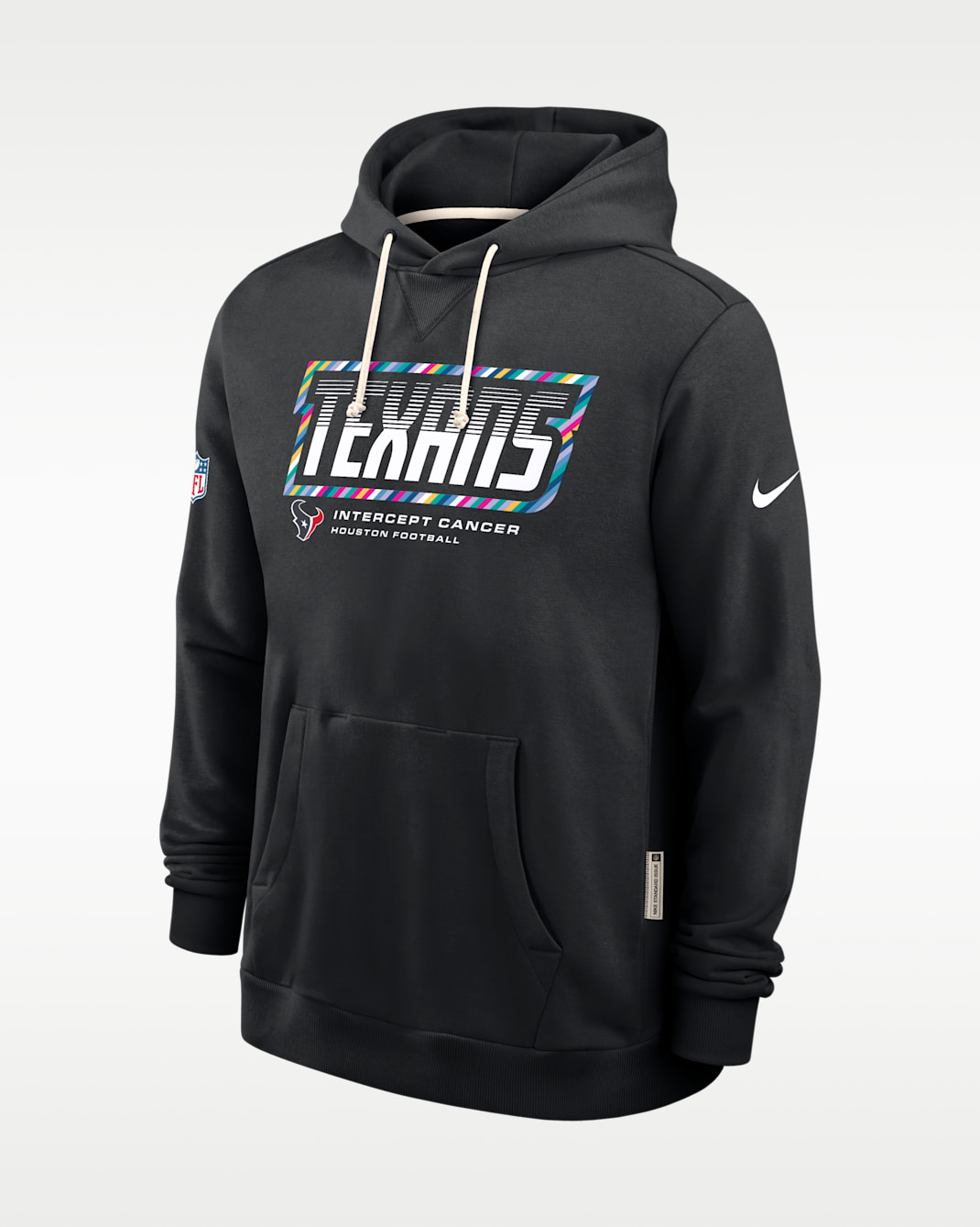 Sudadera con gorro sin cierre Nike Dri-FIT de la NFL para hombre Houston Texans Crucial Catch Sideline Standard Issue - Negro