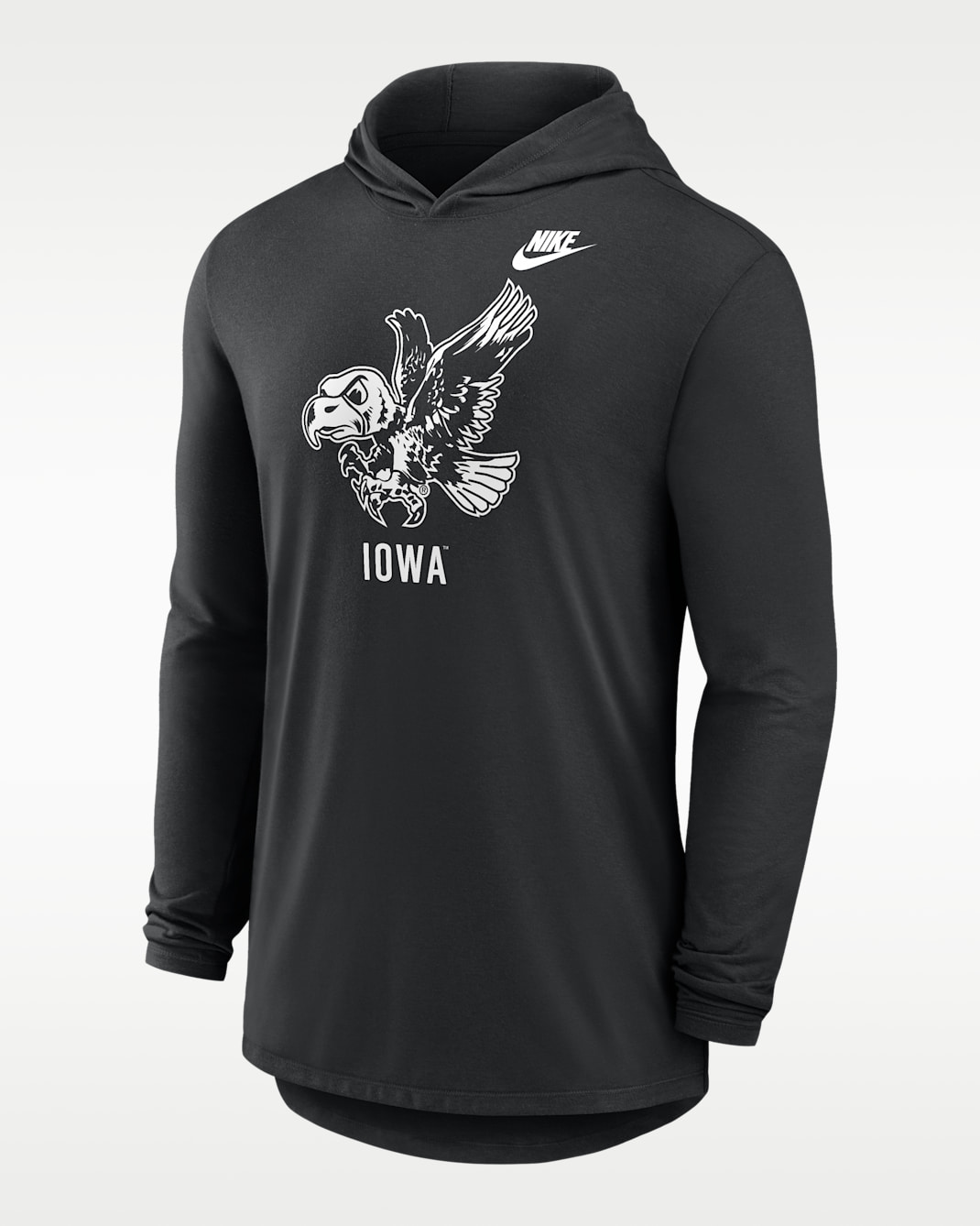 Iowa Legacy Men's Nike Dri-FIT College Long-Sleeve Hooded T-Shirt - Black