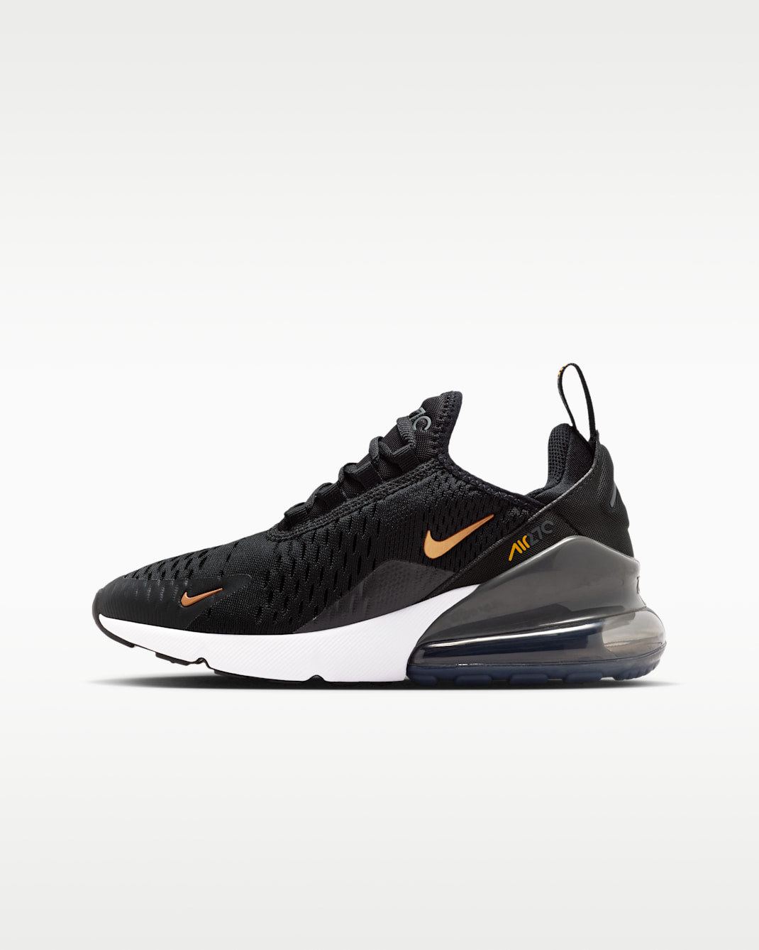 Nike Air Max 270 Older Kids' Shoes - Black/Laser Orange/Iron Grey/Metallic Copper